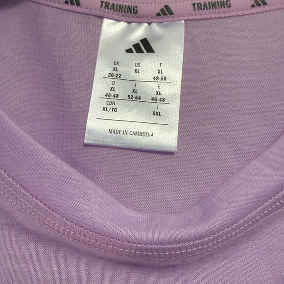 Adidas Light Purple Crop Top Soft Size XL NWT - Picture 2 of 3
